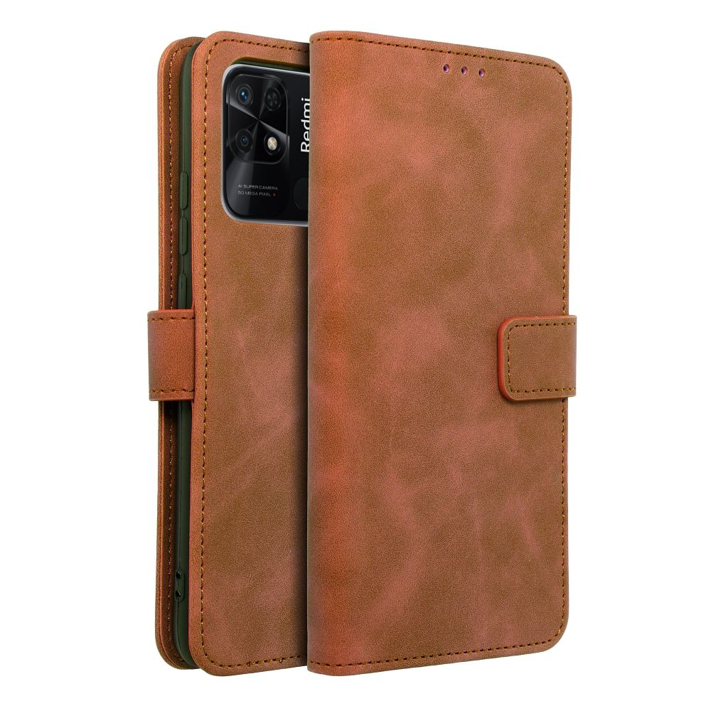 b252124f650b0c28b4bd69888b8cde53 TENDER Book Case for XIAOMI Redmi 10C brown