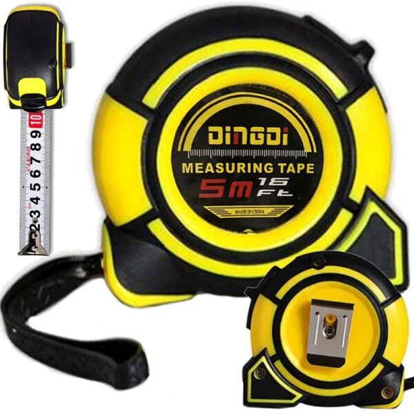 Measure steel tape 5 m x 25 mm with lock RC-K-1301 black yellow