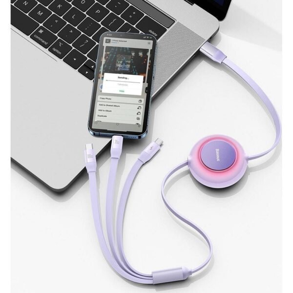 BASEUS cable 3in1 Type C to Micro USB / Lightning / Type C PD QC4.0 3,5A 100W CAMJ010205 1,1 m purple