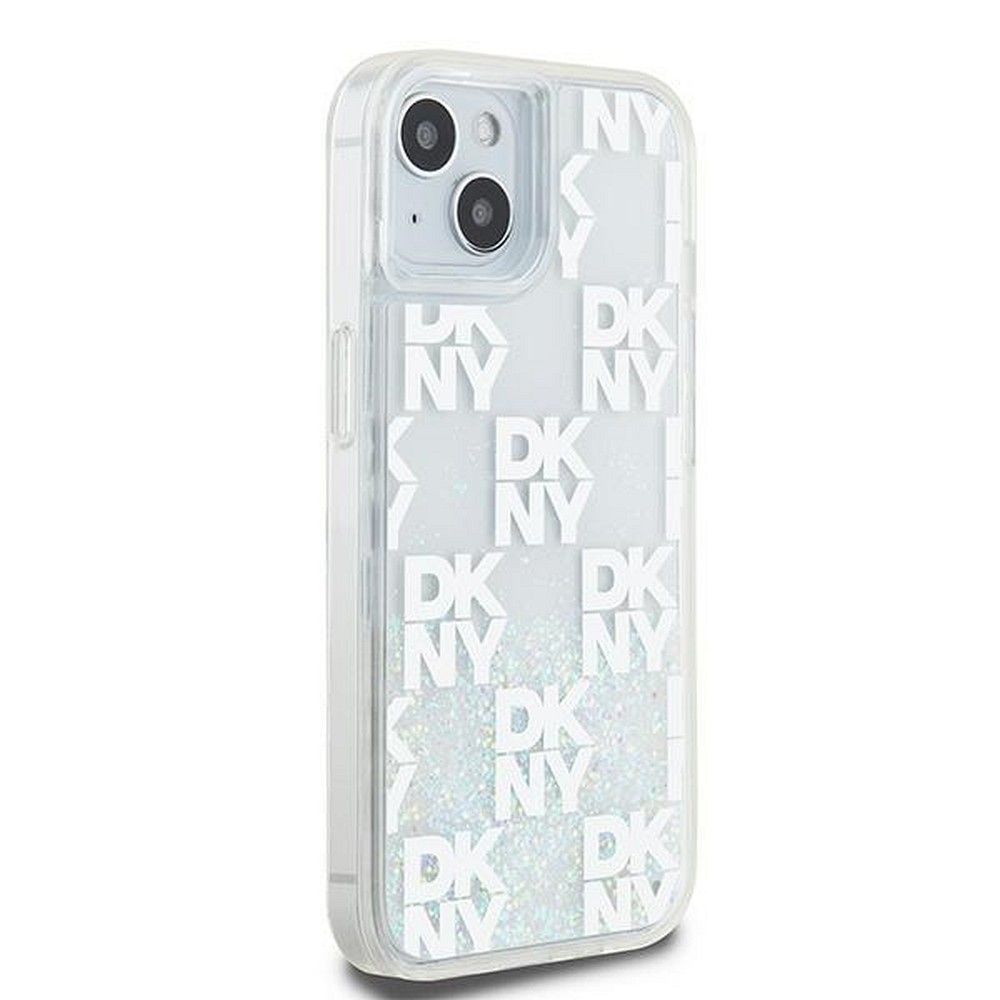 DKNY case for IPHONE 15 DKHCP15SLCPEPT (DKNY HC Liquid Glitters W/Checkered Pattern) white