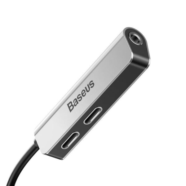 BASEUS adapter AUX 3in1 Lightning to Jack 3,5 mm (female) + 2 x Lightning L52 CALL52-S1 silver black