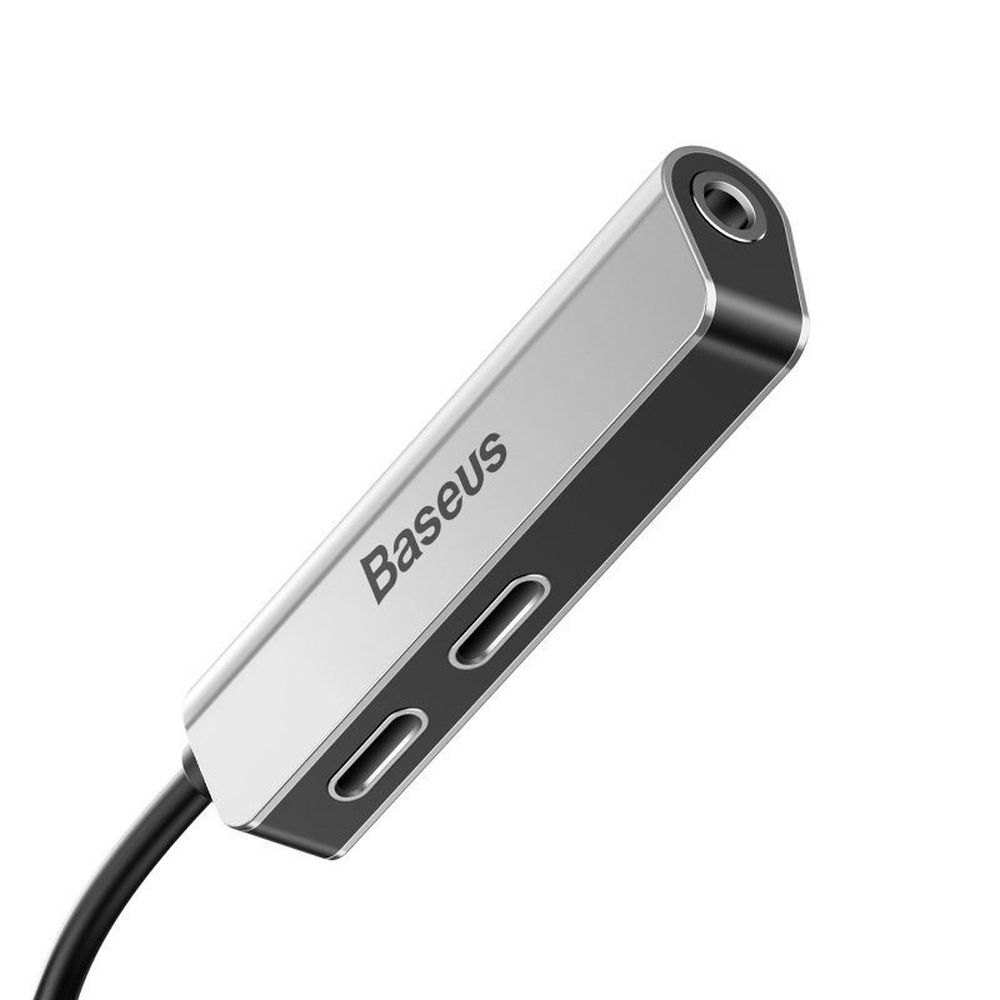 BASEUS adapter AUX 3in1 Lightning to Jack 3,5 mm (female) + 2 x Lightning L52 CALL52-S1 silver black