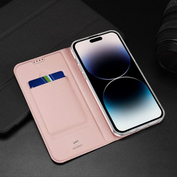 DUX DUCIS wallet case SKIN PRO for IPHONE 15 Pro rose