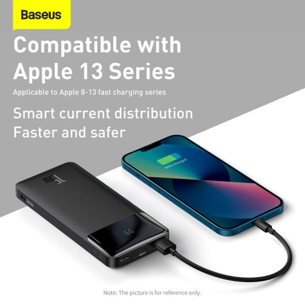 Power Bank BASEUS Bipow Overseas Edition - 10 000mAh LCD Quick Charge PD 15W with cable USB to Micro PPBD050001 black
