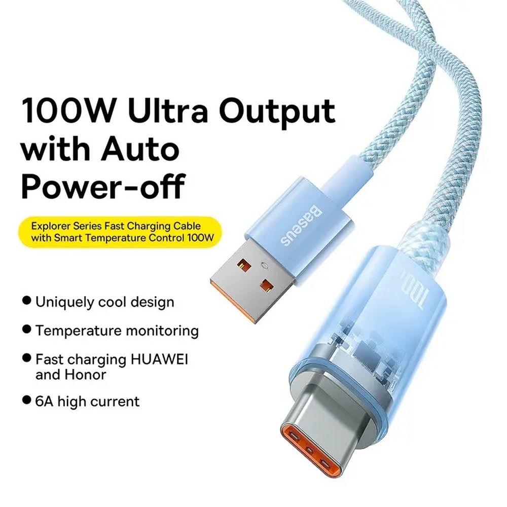 BASEUS cable USB A to Type C PD 100W Explorer CATS010503 2 m blue
