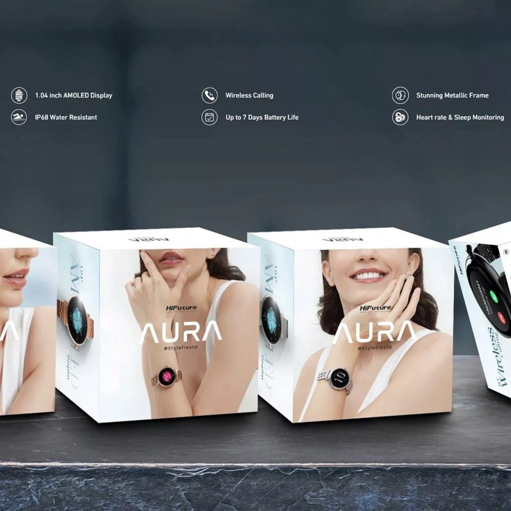 HIFUTURE metal smartwatch with call function AURA (IP68) silver