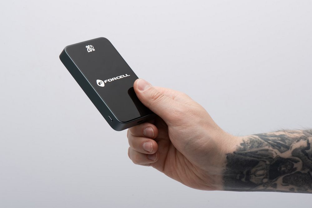 FORCELL F-ENERGY F10K8 Super Slim powerbank compatible with MagSafe PD3.0 QC4.0 15W 10000 mAh black