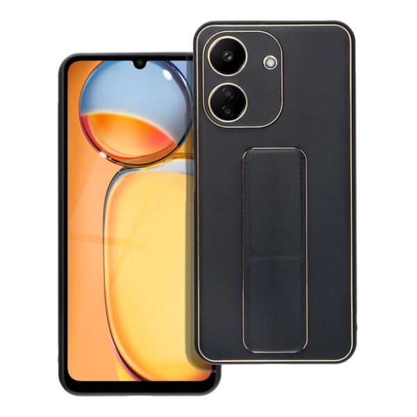 LEATHER CASE KICKSTAND for XIAOMI Redmi 13C / POCO C65 black