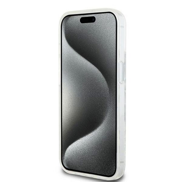 DKNY case for IPHONE 15 DKHCP15SLCPEPT (DKNY HC Liquid Glitters W/Checkered Pattern) white
