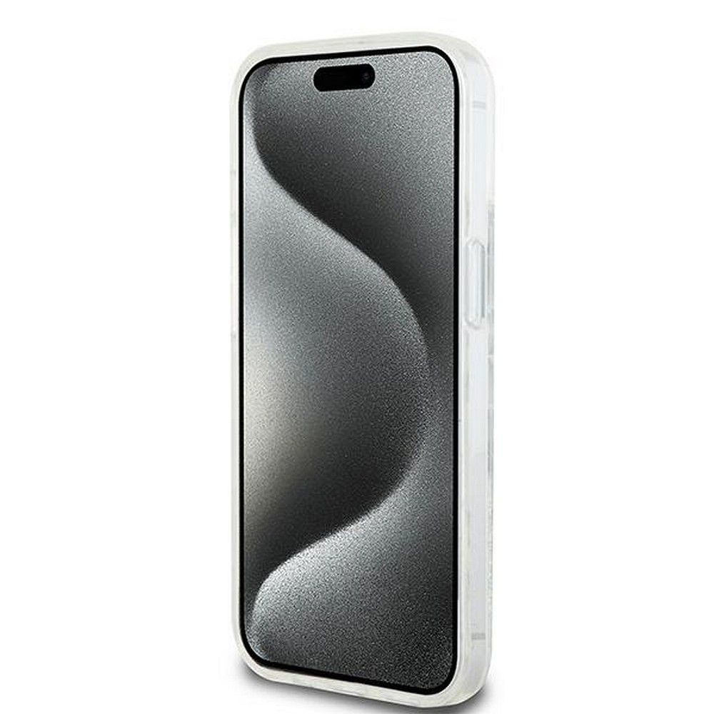 DKNY case for IPHONE 15 DKHCP15SLCPEPT (DKNY HC Liquid Glitters W/Checkered Pattern) white