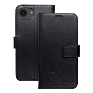 MEZZO Book case for IPHONE 16e (SE 4 2025) teddy bear black