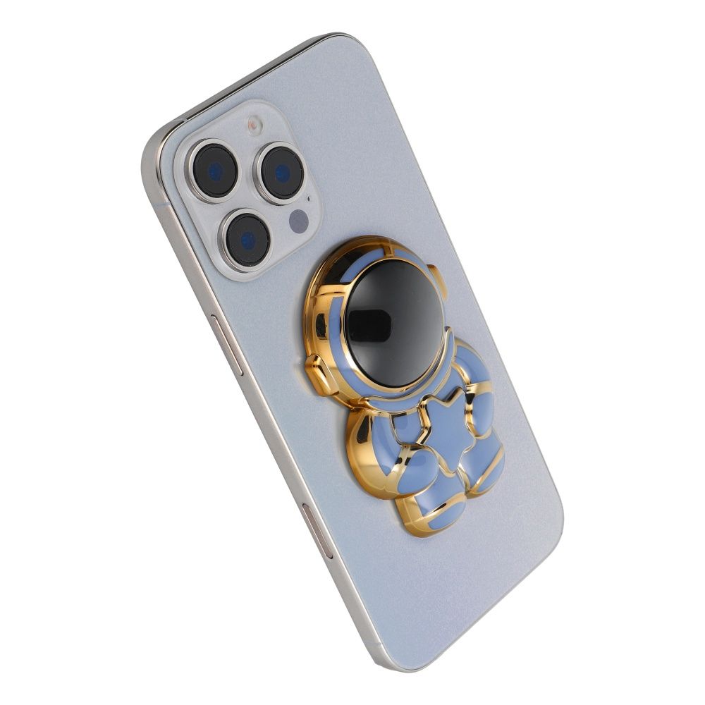 Phone stand ASTRONAUT - stick-on - blue