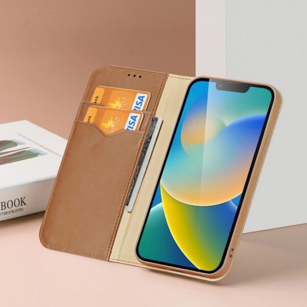 DUX DUCIS wallet case HIVO for IPHONE 15 Plus brown