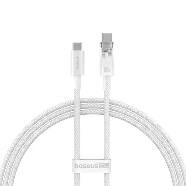 BASEUS cabel Type C to Type C Explorer Fast Charging 100W 1m stellar white P10319703221-00 / CB000043