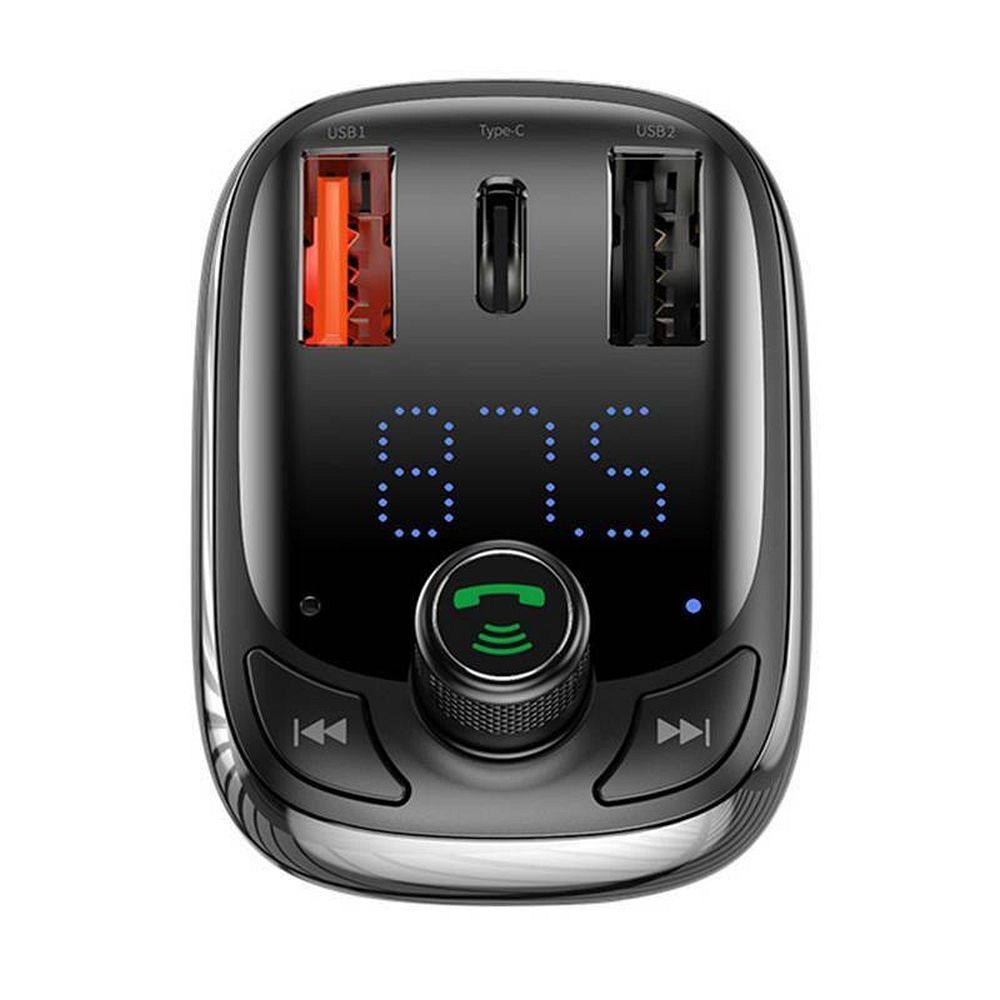 BASEUS car charger 2 x USB A + Type C + transmitter FM BT PD QC4.0 5A 36W S-13 CCMT000101 / CCMT000301 black