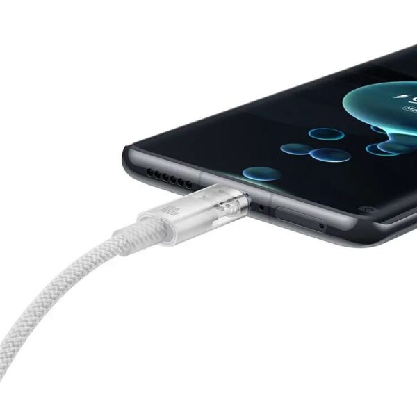 BASEUS cabel Type C to Type C Explorer Fast Charging 100W 1m stellar white P10319703221-00 / CB000043
