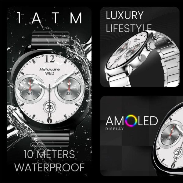 HIFUTURE stainless steel smartwatch with artificial intelligence AIX (OLED) (CORNING GLASS) black