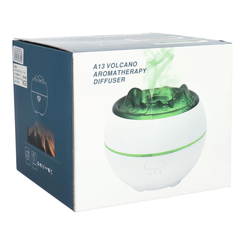 Colorful flame aromatherapy machine / humidifier / diffuser Art Deco model SSP-A13 white