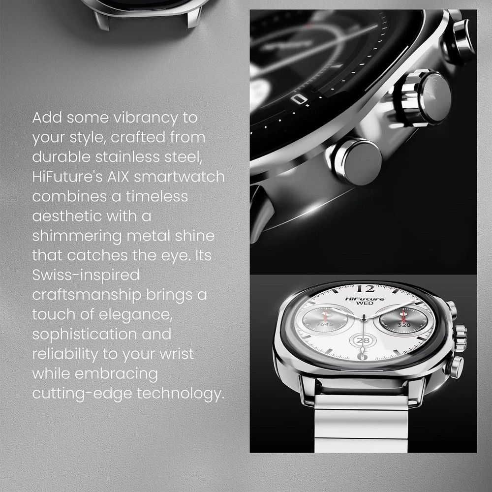 HIFUTURE stainless steel smartwatch with artificial intelligence AIX (OLED) (CORNING GLASS) black
