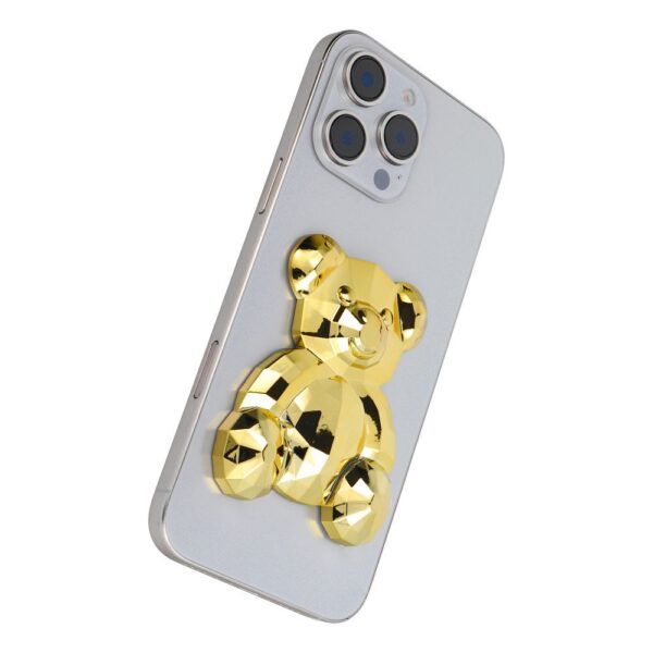 Phone stand BEAR - stick-on - gold