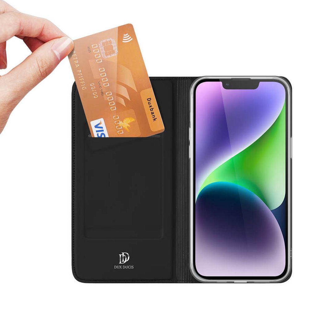 DUX DUCIS wallet case SKIN PRO for IPHONE 15 black