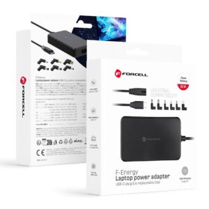 FORCELL F-ENERGY E856 uniwersal laptop charger 65W (6 adaptors) - czarny