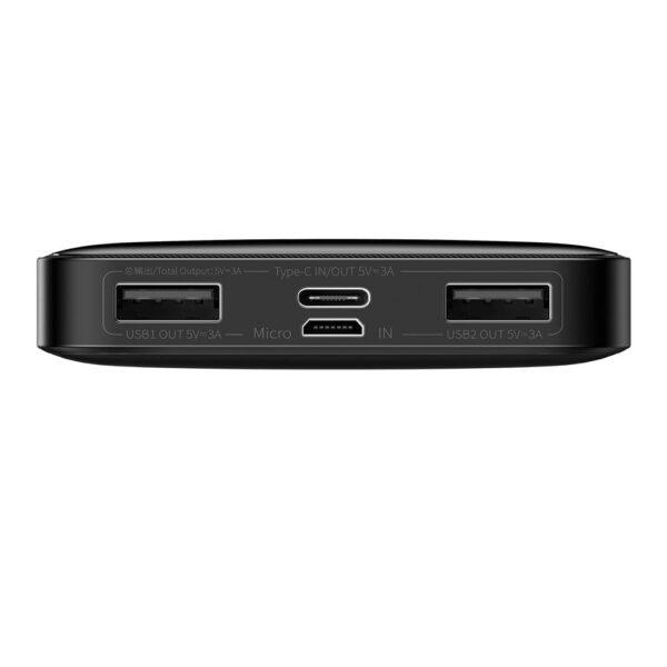 Power Bank BASEUS Bipow Overseas Edition - 10 000mAh LCD Quick Charge PD 15W with cable USB to Micro PPBD050001 black