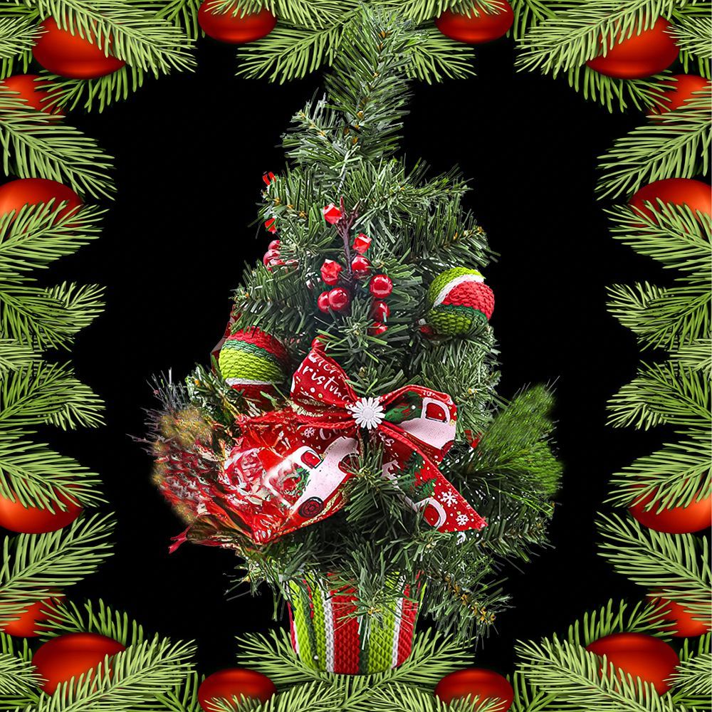 Decorative Christmas tree for desk 50 cm RC-K-432 green