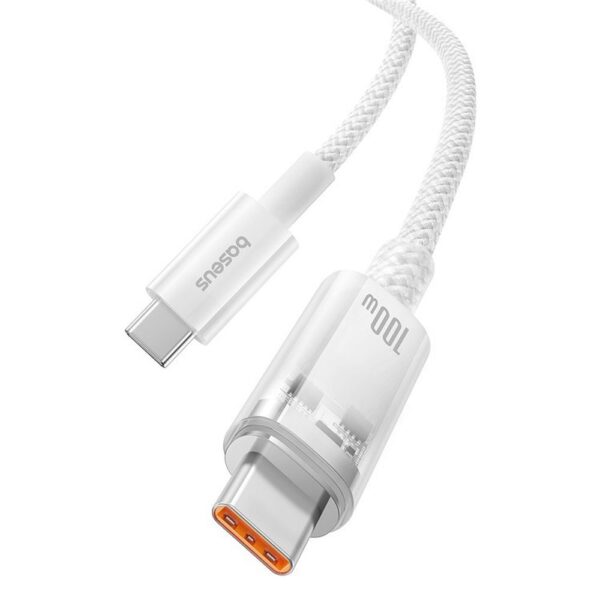 BASEUS cabel Type C to Type C Explorer Fast Charging 100W 2m stellar white P10319703221-00 / CB000043