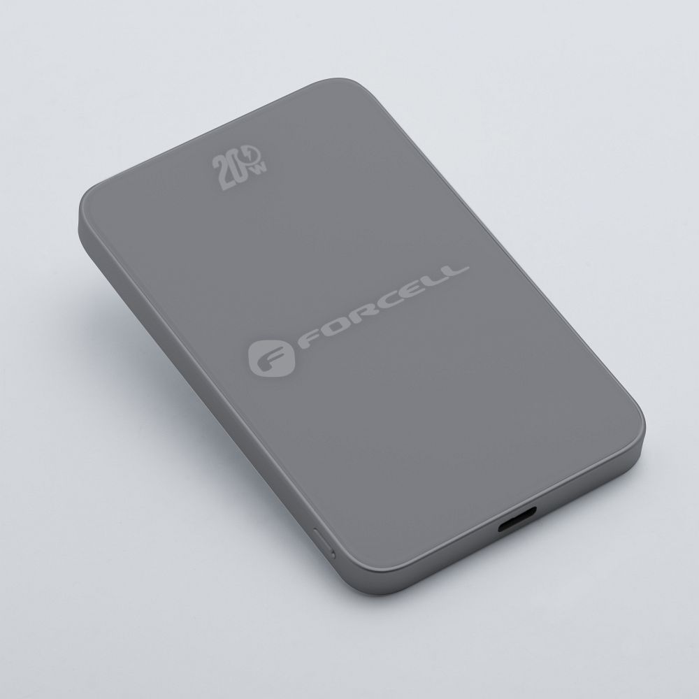 FORCELL F-ENERGY F5K8 Super Slim powerbank compatible with MagSafe PD3.0 QC4.0 15W 5000 mAh grey