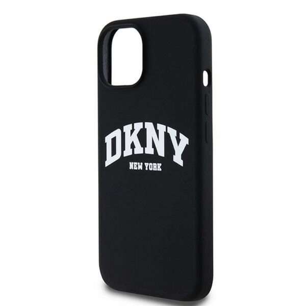 DKNY case for IPHONE 15 compatible with MagSafe DKHMP15SSNYACH (DKNY HC MagSafe Silicone W/White Arch Logo) black