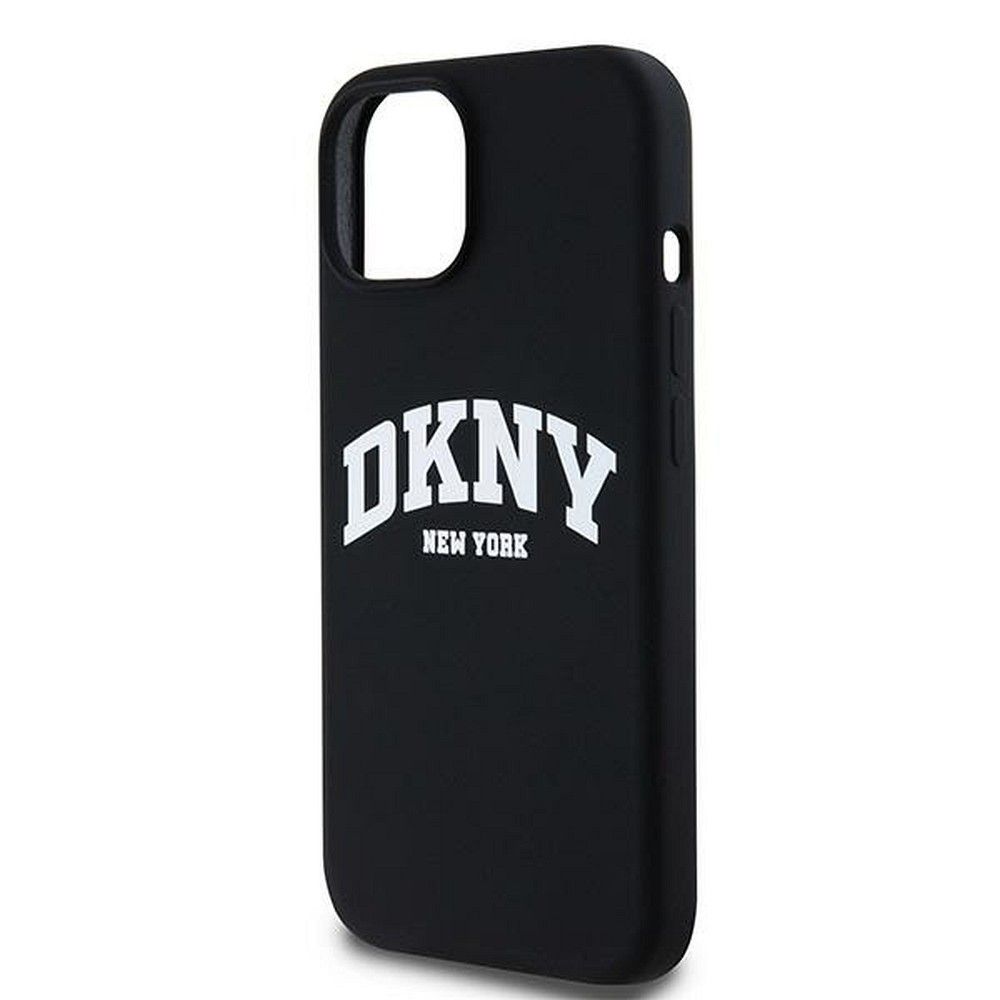 DKNY case for IPHONE 15 compatible with MagSafe DKHMP15SSNYACH (DKNY HC MagSafe Silicone W/White Arch Logo) black