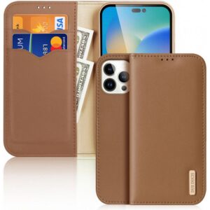 DUX DUCIS wallet case HIVO for IPHONE 15 Pro brown