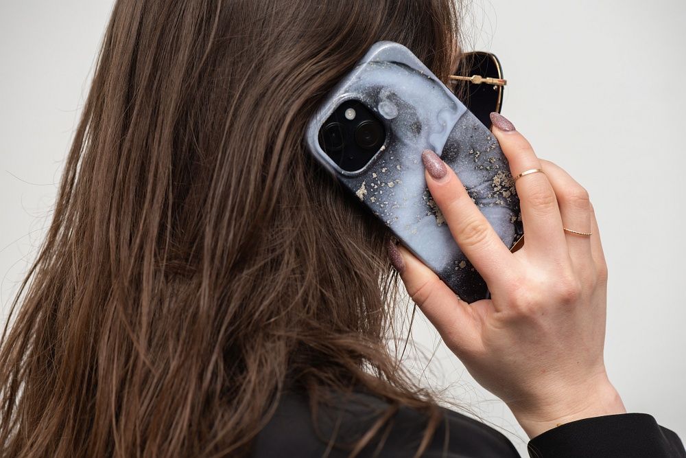 FORCELL F-PROTECT Mirage case compatible with MagSafe for IPHONE 15 PRO marble mist