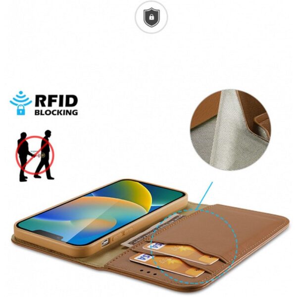 DUX DUCIS wallet case HIVO for IPHONE 15 Plus brown