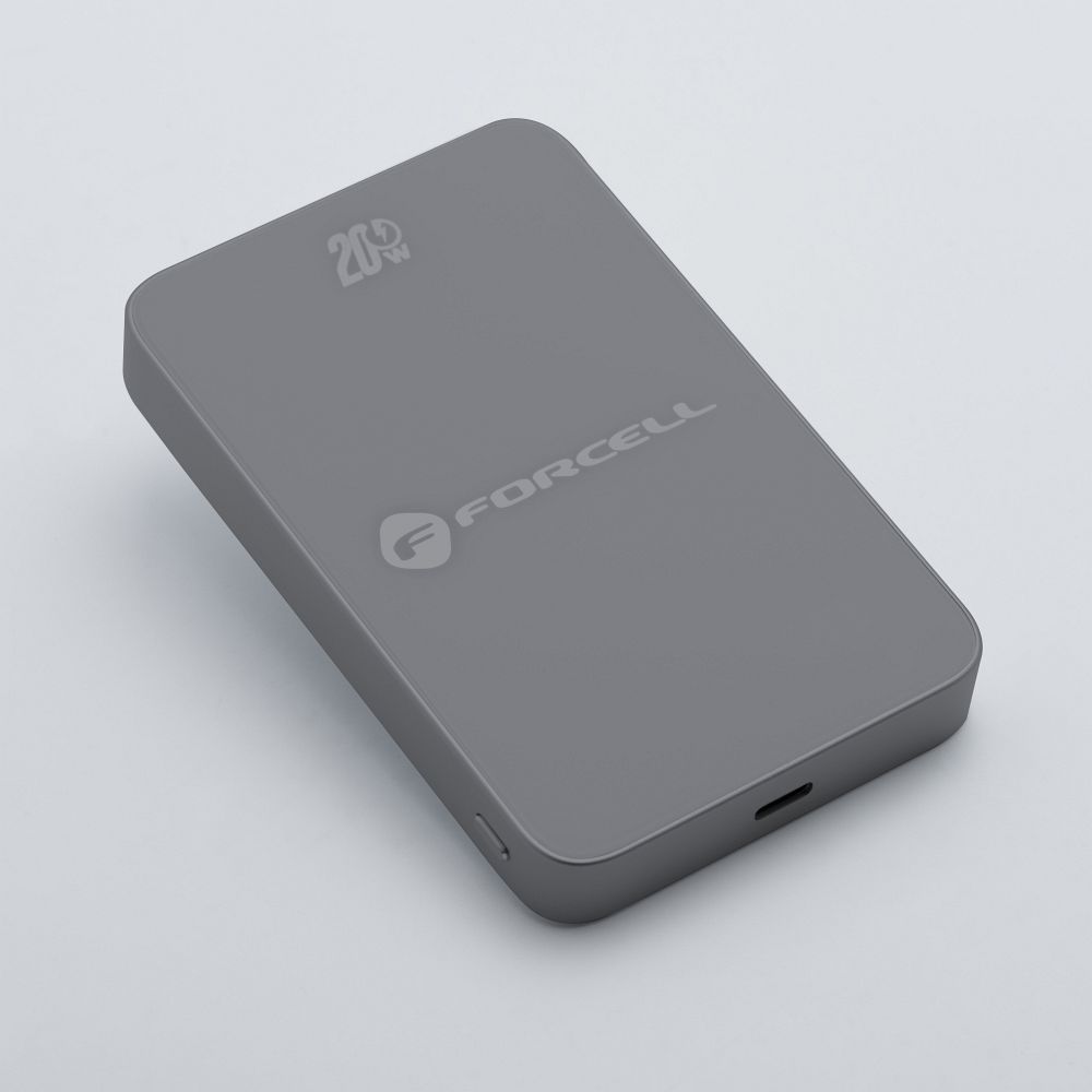 FORCELL F-ENERGY F10K8 Super Slim powerbank compatible with MagSafe PD3.0 QC4.0 15W 10000 mAh grey