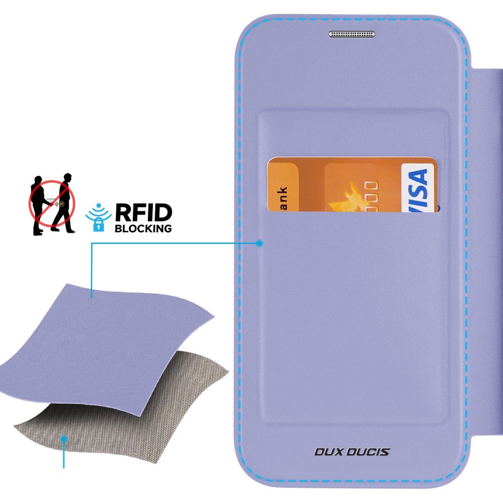 DUX DUCIS wallet case SKIN X PRO compatible with MagSafe for IPHONE 15 Pro Max purple