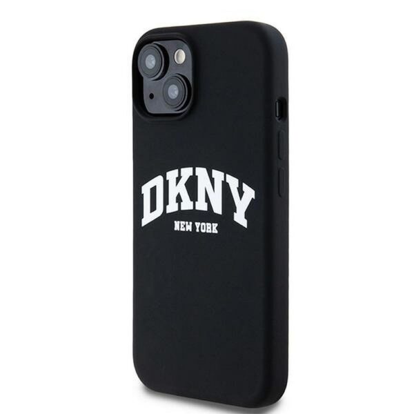 DKNY case for IPHONE 15 compatible with MagSafe DKHMP15SSNYACH (DKNY HC MagSafe Silicone W/White Arch Logo) black