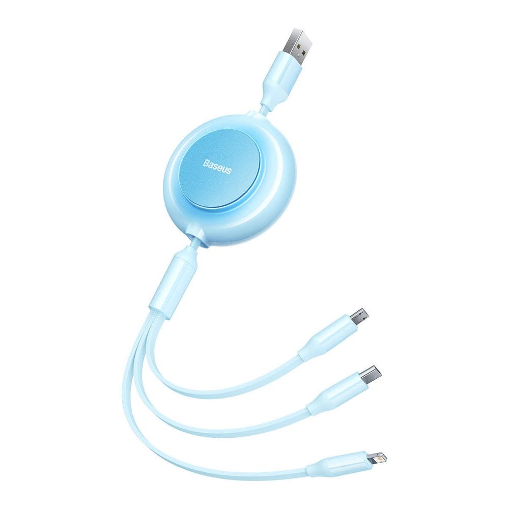 BASEUS cable 3in1 USB A to Micro USB / Lighting / Type C 3,5A CAMJ010017 1,1 m blue