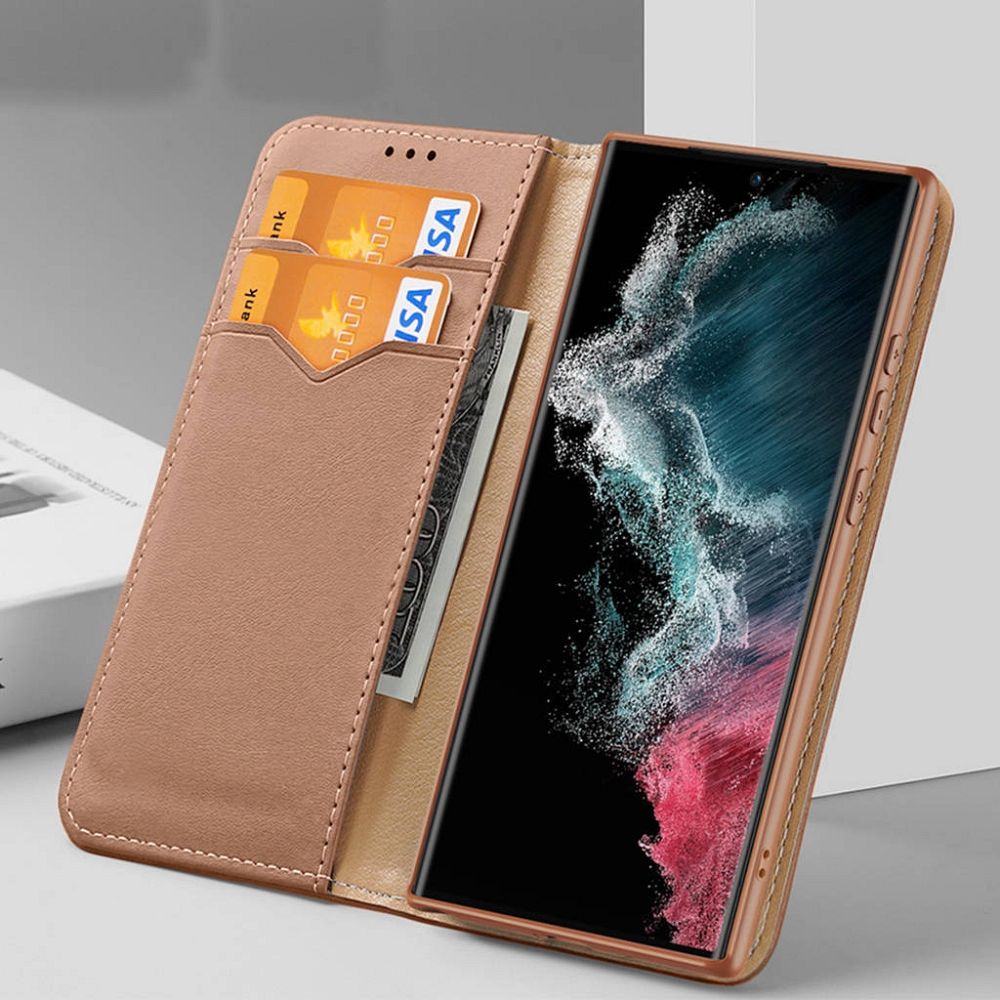 DUX DUCIS wallet case HIVO for SAMSUNG S23 brown