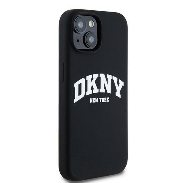 DKNY case for IPHONE 15 compatible with MagSafe DKHMP15SSNYACH (DKNY HC MagSafe Silicone W/White Arch Logo) black