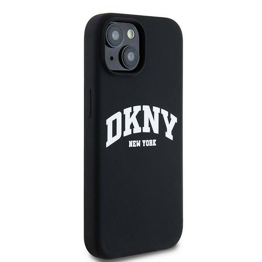 DKNY case for IPHONE 15 compatible with MagSafe DKHMP15SSNYACH (DKNY HC MagSafe Silicone W/White Arch Logo) black
