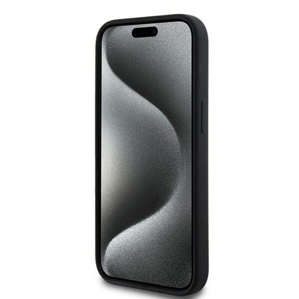 DKNY case for IPHONE 15 compatible with MagSafe DKHMP15SSNYACH (DKNY HC MagSafe Silicone W/White Arch Logo) black