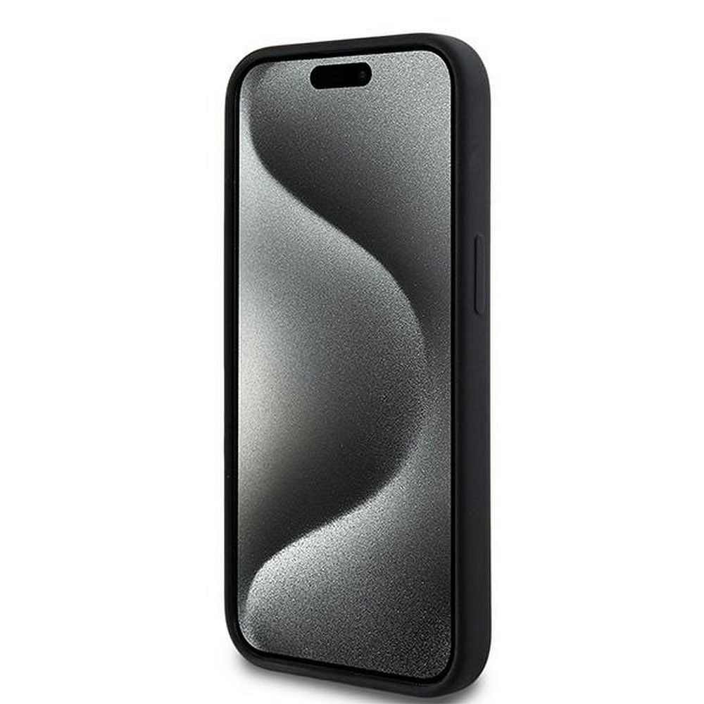 DKNY case for IPHONE 15 compatible with MagSafe DKHMP15SSNYACH (DKNY HC MagSafe Silicone W/White Arch Logo) black