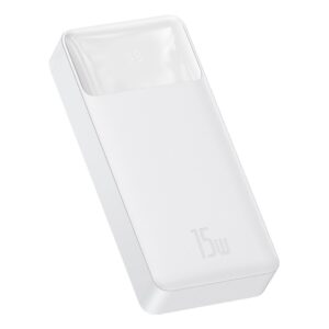 BASEUS powerbank 20000 mAh + cable USB A do Micro USB PD QC3.0 3A 15W PPBD050102 white