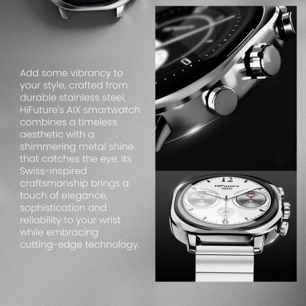 HIFUTURE stainless steel smartwatch with artificial intelligence AIX (OLED) (CORNING GLASS) silver