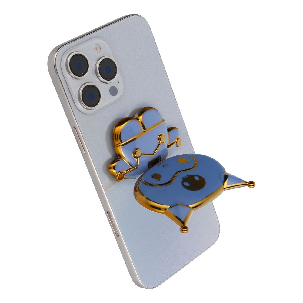 Phone stand DOLL - stick-on - blue