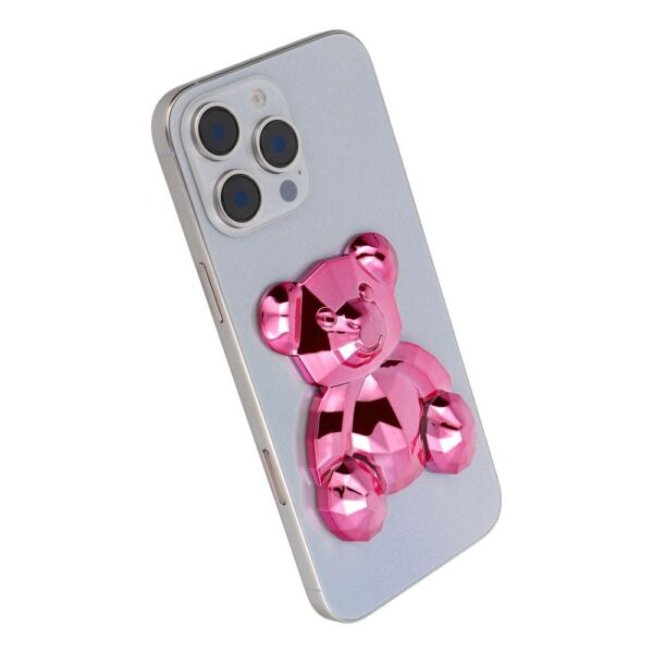 Phone stand BEAR - stick-on - pink