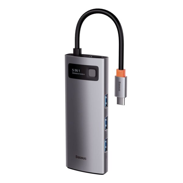 BASEUS adapter HUB 5in1 Type C CAHUB-CX0G 0,15 m gray
