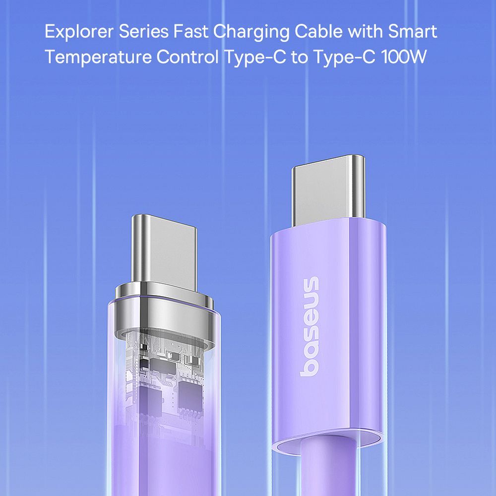 BASEUS cabel Type C to Type C PD 6A 100W Explorer P10319703221-01 / CB000043 1 m purple